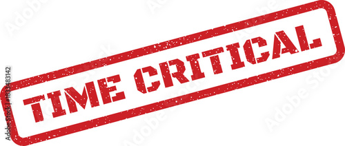 Red grunge rubber stamp mark displaying the phrase TIME CRITICAL emphasizing urgency for important communications