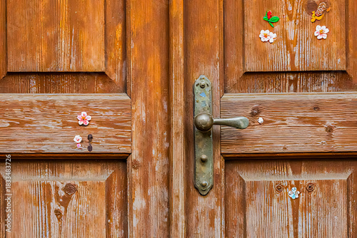 old wooden door with lock