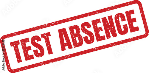 Red rubber stamp impression indicating an official test absence or a record of nonattendance for examination