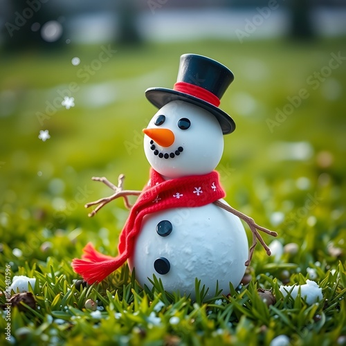snowman on green grass