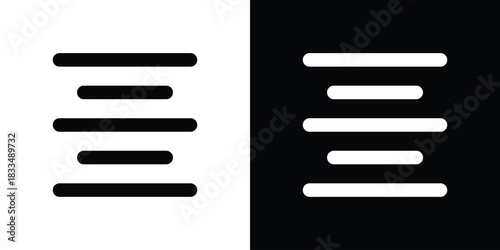 Align center icon, silhouette pictogram. black icon set