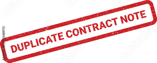 A distressed grunge effect stamp featuring the message duplicate contract note for legal paperwork