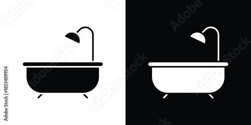 Bathroom icon, silhouette pictogram. black icon set