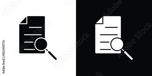 Case study icon, silhouette pictogram. black icon set