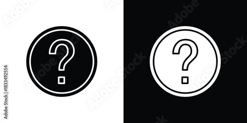 Doubts button icon, silhouette pictogram. black icon set