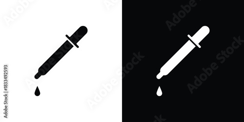 Dropper icon, silhouette pictogram. black icon set