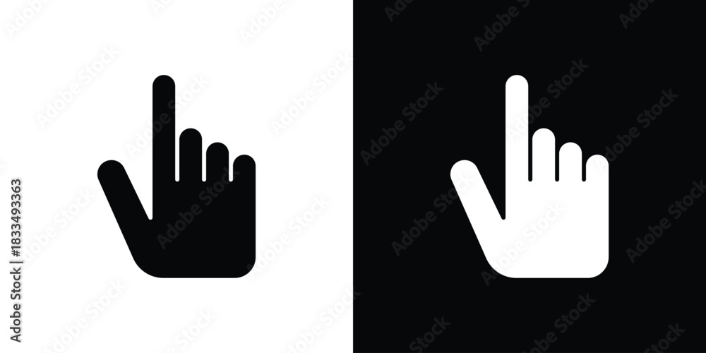 Fototapeta premium Finger icon, silhouette pictogram. black icon set