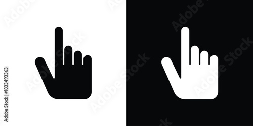 Finger icon, silhouette pictogram. black icon set
