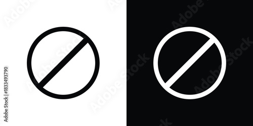 Forbidden icon, silhouette pictogram. black icon set