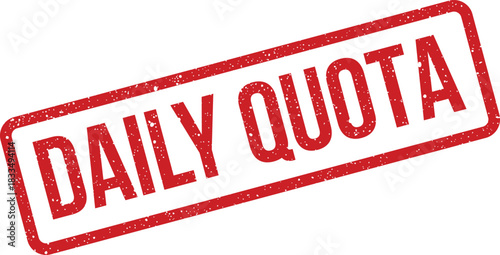 Distressed rectangular mark displaying Daily Quota text for business goal tracking and performance management