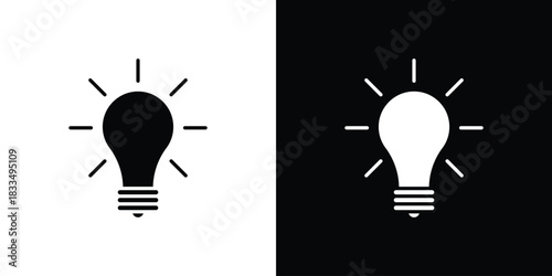 Idea icon, silhouette pictogram. black icon set