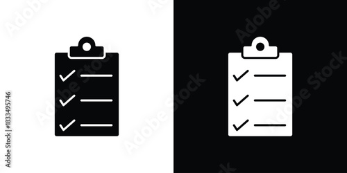 List icon, silhouette pictogram. black icon set