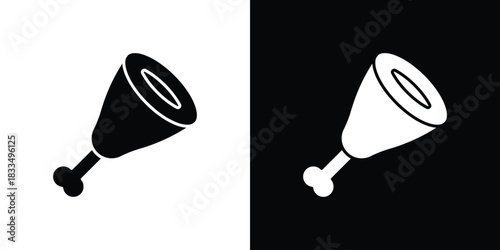 Meat icon, silhouette pictogram. black icon set