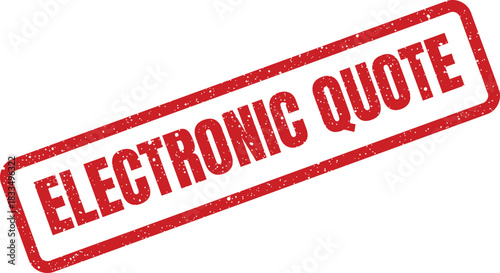 Distressed textured rectangular rubber stamp with bold uppercase text ELECTRONIC QUOTE for online business proposals