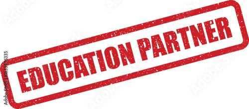 Distressed textured stamp with the words education partner indicating collaboration and shared learning opportunities