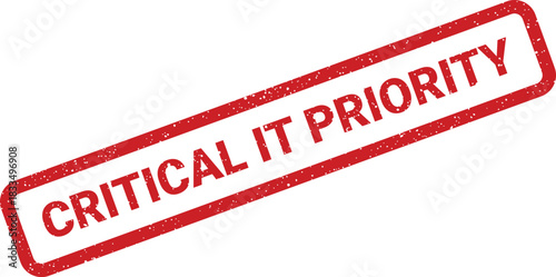 Grunge rubber stamp clearly stating Critical IT Priority for highlighting urgent technology tasks and projects