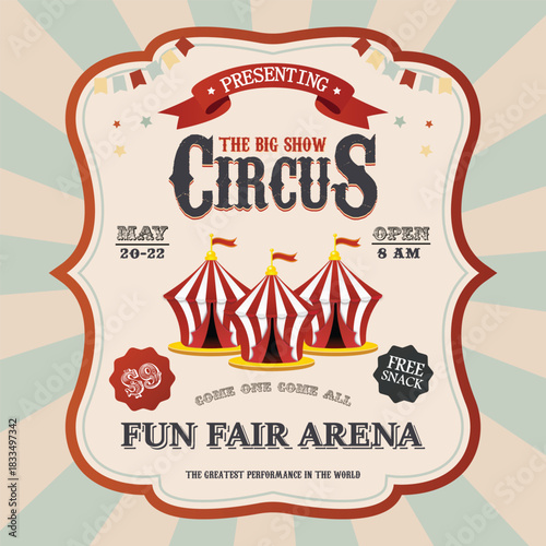 Circus invitation vector design
