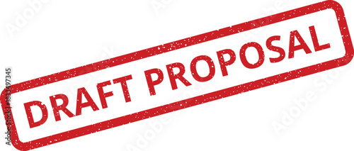 Grunge textured rubber stamp vector featuring DRAFT PROPOSAL for indicating an initial business suggestion