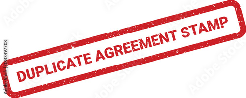Grungy red duplicate agreement stamp illustration, perfect for official document marking or legal contract copies