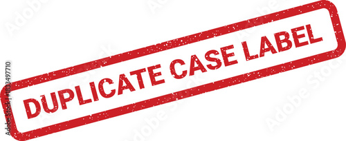 Grungy red duplicate case label stamp for organizing files and legal documentation