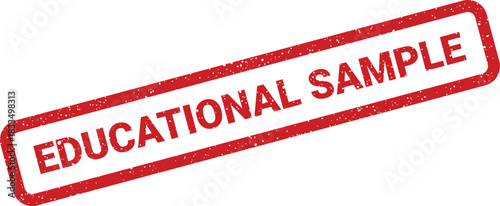 Grungy red stamp graphic with text EDUCATIONAL SAMPLE denoting material used for learning demonstration purposes