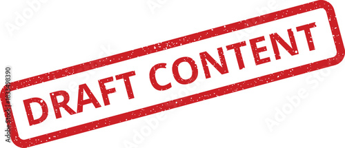 Grungy rubber stamp effect indicating a preliminary content version for editorial review and approval diagonally