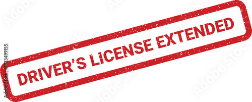 Official grunge textured rubber stamp mark featuring drivers license extended text for documentation