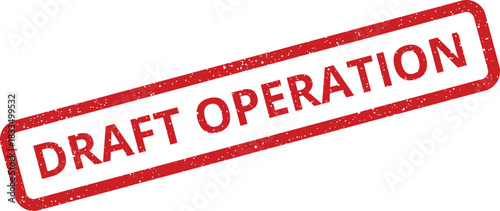 Provisional red grunge textured stamp indicating a preliminary operation plan awaiting further review and approval
