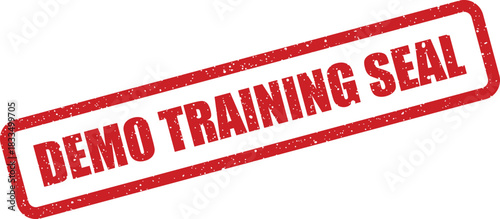 Rectangular grunge rubber stamp effect with the words demo training seal for official documents