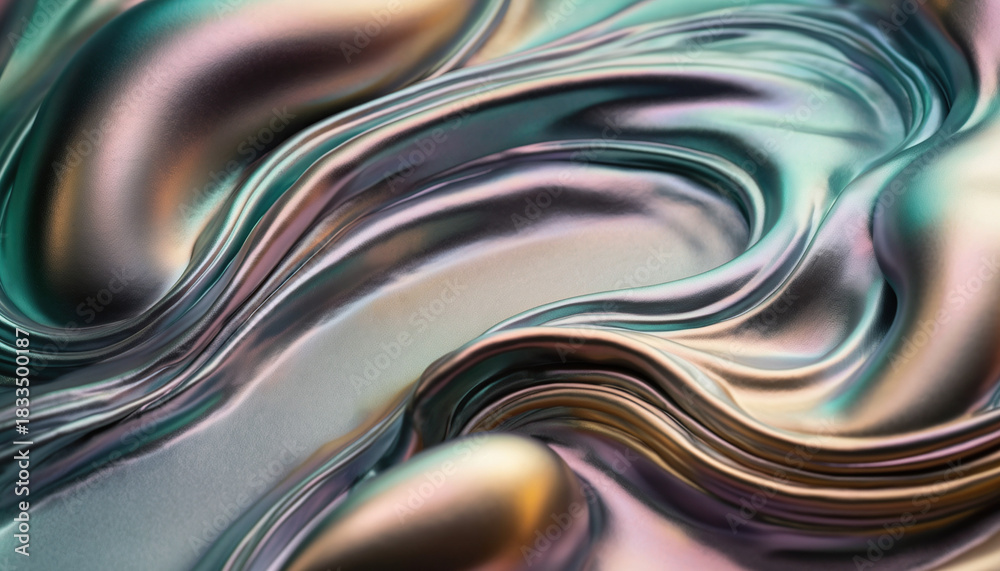 Fototapeta premium Abstract Matte Iridescent Liquid Background for Text Overlay