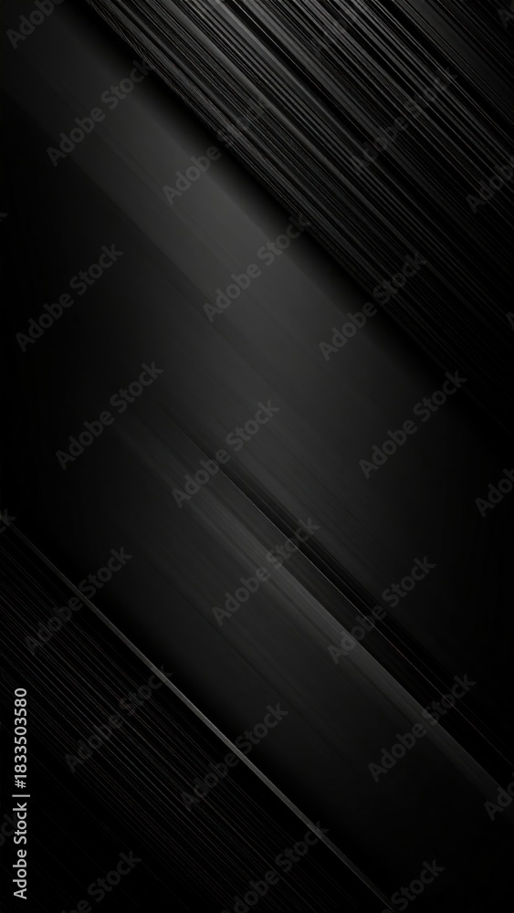 Obraz premium Abstract black background with diagonal lines, creating a sleek, modern design.