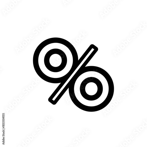 Percentage symbol in a minimalist design for financial use  