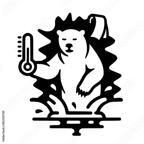 Cute Chilled Polar Bear Vector Illustration