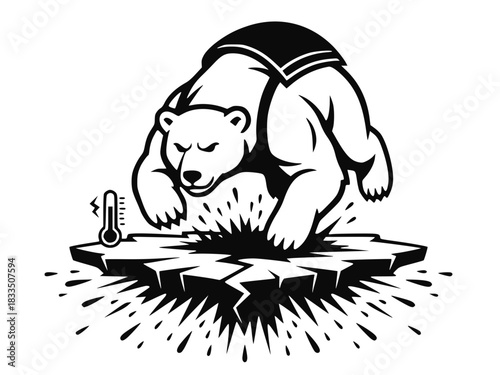 Brave the Chill Muscular Bear Vector