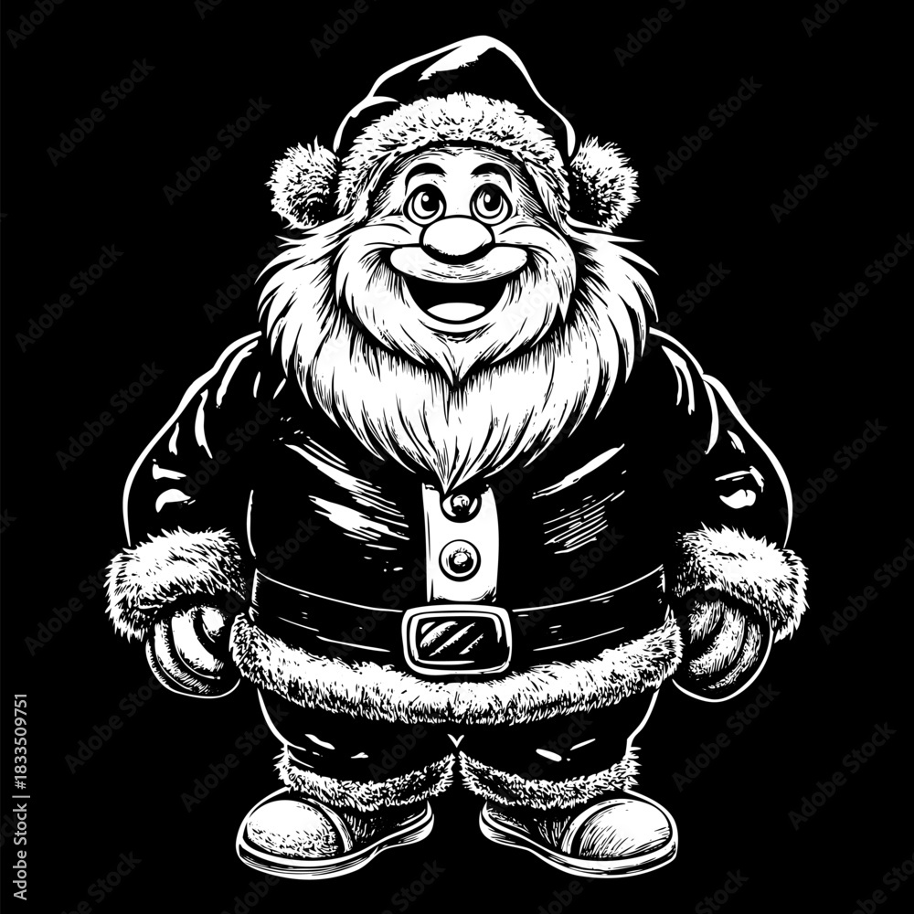 Fototapeta premium Cheerful Santa Claus Cartoon Character Christmas Holiday