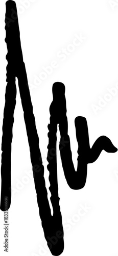 Abstract Marker Stroke Line. Outline signature