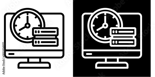 Database Management Icon Set White Style Collection