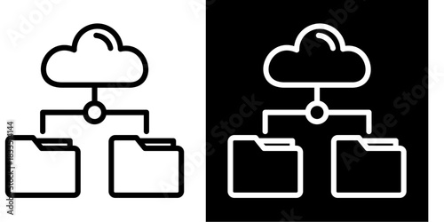 Cloud Storage Icon Set White Style Collection
