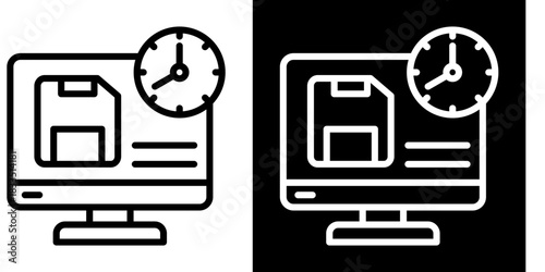 Schedule Icon Set White Style Collection