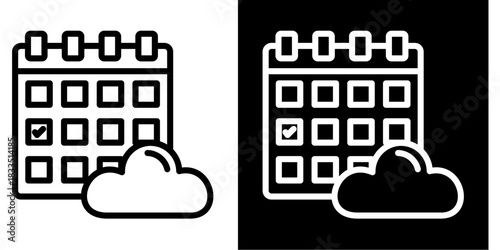 Schedule Icon Set White Style Collection