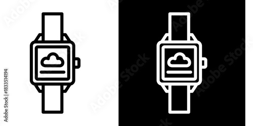 Smartwatch Icon Set White Style Collection