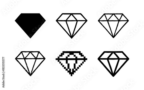 Geometric diamond shapes in minimalist black and white designs