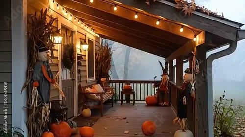 Thanksgiving lantern with pumpkin