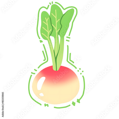 vector illustration of a red radish