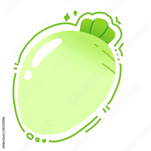 vector illustration of a green radish