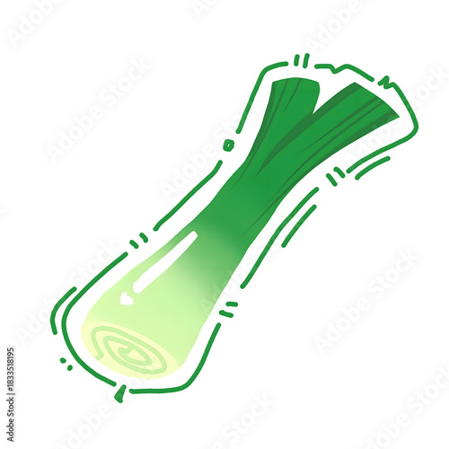 vector illustration of a green leek