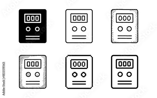 Variety of outlined meter designs in different styles