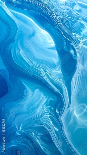 Swirling abstract of azure, cerulean, and cobalt colors