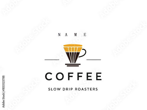 Elegant Slow Drip Coffee Logo Design A Minimalist Graphic for Coffee Roasters