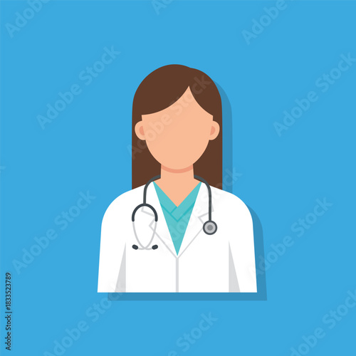 Female Doctor Avatar Icon - Healthcare Professional Portrait Vector